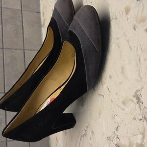 Geox Two-Tone Black and Gray Heels